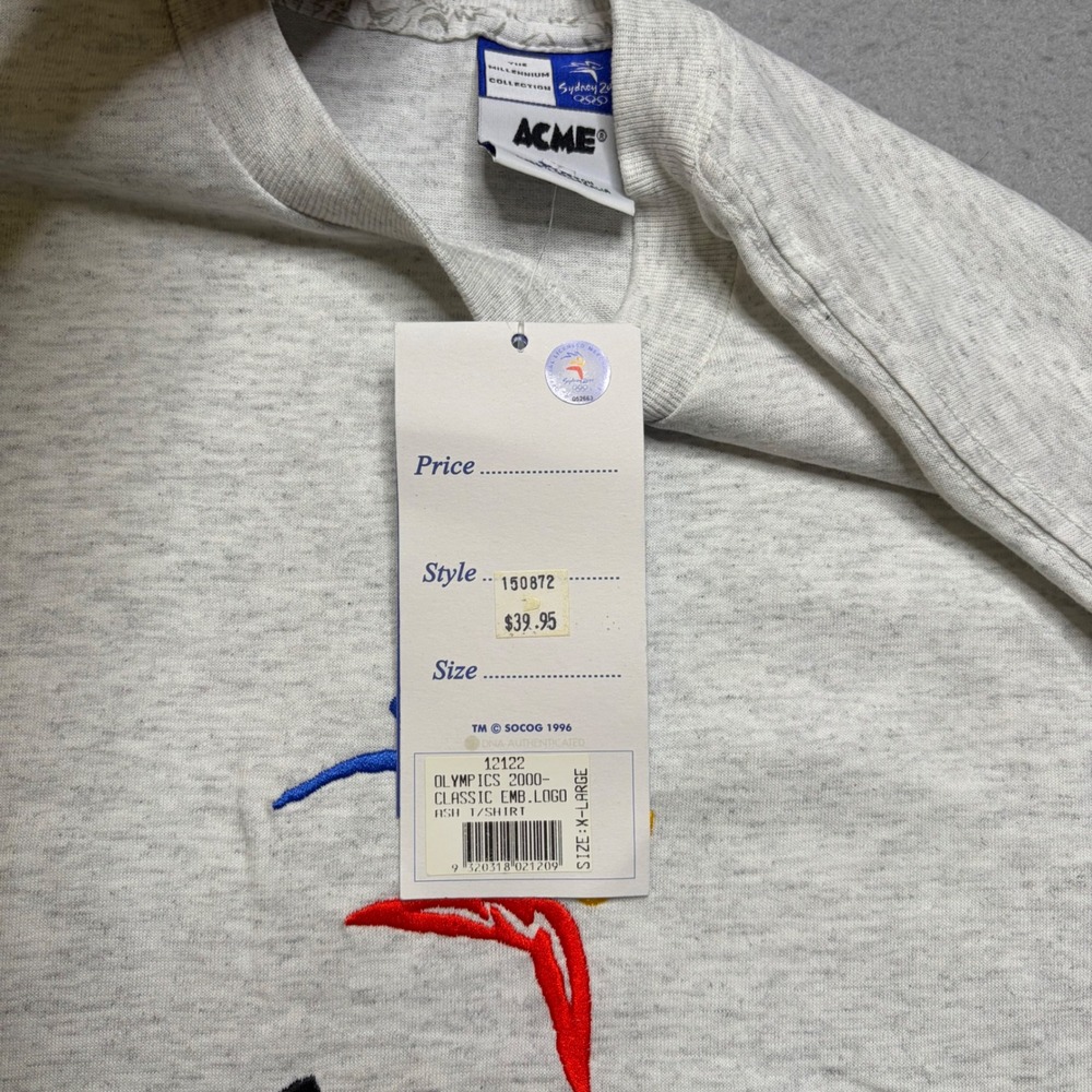 Acme T-Shirt Men XL Gray Sydney 2000 Olympics Embroidered Millennium Vintage NWT - Picture 8 of 9